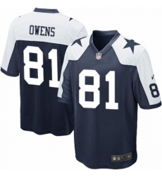 Men's Nike Dallas Cowboys #81 Terrell Owens Game Navy Blue Throwback Alternate NFL Jersey