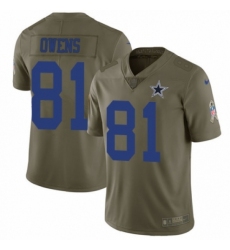 Men's Nike Dallas Cowboys #81 Terrell Owens Limited Olive 2017 Salute to Service NFL Jersey