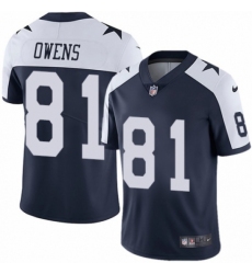 Men's Nike Dallas Cowboys #81 Terrell Owens Navy Blue Throwback Alternate Vapor Untouchable Limited Player NFL Jersey