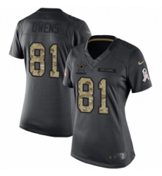 Women's Nike Dallas Cowboys #81 Terrell Owens Limited Black 2016 Salute to Service NFL Jersey
