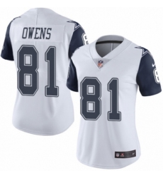 Women's Nike Dallas Cowboys #81 Terrell Owens Limited White Rush Vapor Untouchable NFL Jersey