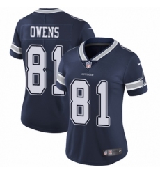 Women's Nike Dallas Cowboys #81 Terrell Owens Navy Blue Team Color Vapor Untouchable Limited Player NFL Jersey