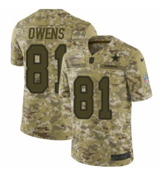 Youth Nike Dallas Cowboys #81 Terrell Owens Limited Camo 2018 Salute to Service NFL Jersey