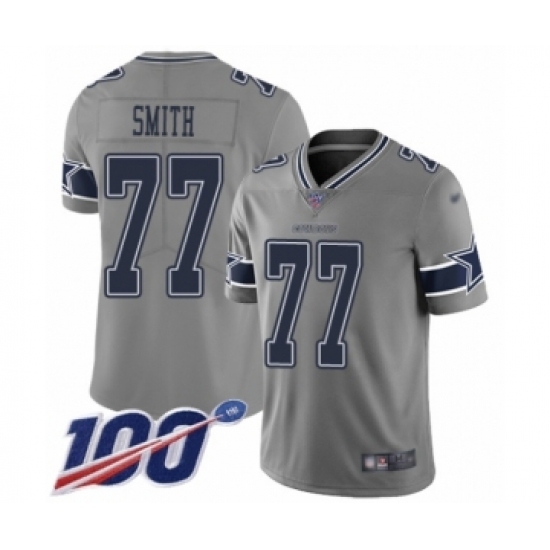 Men's Dallas Cowboys #77 Tyron Smith Limited Gray Inverted Legend 100th Season Football Jersey Men's Dallas Cowboys #77 Tyron Smith Limited Gray Inverted Legend 100th Season Football Jersey