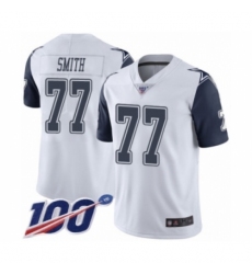Men's Dallas Cowboys #77 Tyron Smith Limited White Rush Vapor Untouchable 100th Season Football Jersey