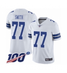 Men's Dallas Cowboys #77 Tyron Smith White Vapor Untouchable Limited Player 100th Season Football Jersey