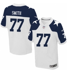 Men's Nike Dallas Cowboys #77 Tyron Smith Elite White Throwback Alternate NFL Jersey