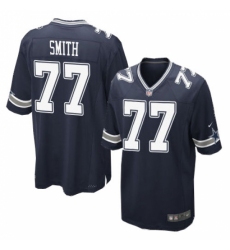 Men's Nike Dallas Cowboys #77 Tyron Smith Game Navy Blue Team Color NFL Jersey