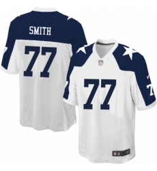 Men's Nike Dallas Cowboys #77 Tyron Smith Game White Throwback Alternate NFL Jersey