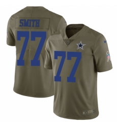 Men's Nike Dallas Cowboys #77 Tyron Smith Limited Olive 2017 Salute to Service NFL Jersey