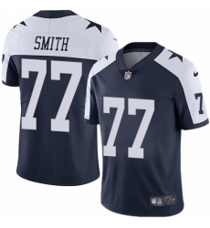 Men's Nike Dallas Cowboys #77 Tyron Smith Navy Blue Throwback Alternate Vapor Untouchable Limited Player NFL Jersey