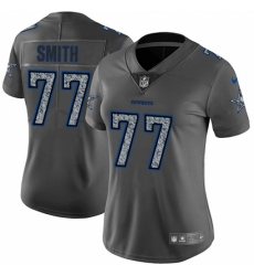 Women's Nike Dallas Cowboys #77 Tyron Smith Gray Static Vapor Untouchable Limited NFL Jersey