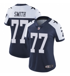 Women's Nike Dallas Cowboys #77 Tyron Smith Navy Blue Throwback Alternate Vapor Untouchable Limited Player NFL Jersey