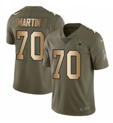 Men's Nike Dallas Cowboys #70 Zack Martin Limited Olive/Gold 2017 Salute to Service NFL Jersey