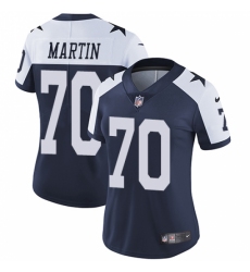 Women's Nike Dallas Cowboys #70 Zack Martin Navy Blue Throwback Alternate Vapor Untouchable Limited Player NFL Jersey