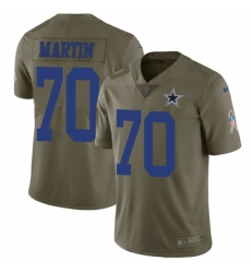 Youth Nike Dallas Cowboys #70 Zack Martin Limited Olive 2017 Salute to Service NFL Jersey