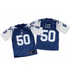 Men's Nike Dallas Cowboys #50 Sean Lee Elite Navy/White Throwback NFL Jersey