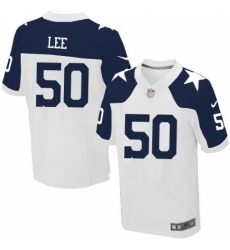 Men's Nike Dallas Cowboys #50 Sean Lee Elite White Throwback Alternate NFL Jersey