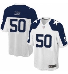 Men's Nike Dallas Cowboys #50 Sean Lee Game White Throwback Alternate NFL Jersey