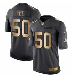 Men's Nike Dallas Cowboys #50 Sean Lee Limited Black/Gold Salute to Service NFL Jersey