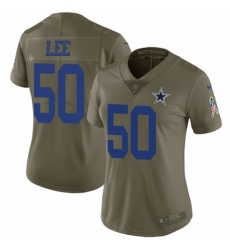 Women's Nike Dallas Cowboys #50 Sean Lee Limited Olive 2017 Salute to Service NFL Jersey