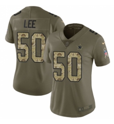 Women's Nike Dallas Cowboys #50 Sean Lee Limited Olive/Camo 2017 Salute to Service NFL Jersey