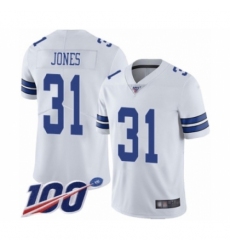 Men's Dallas Cowboys #31 Byron Jones White Vapor Untouchable Limited Player 100th Season Football Jersey