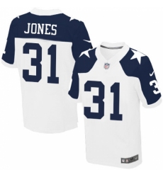 Men's Nike Dallas Cowboys #31 Byron Jones Elite White Throwback Alternate NFL Jersey