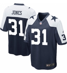 Men's Nike Dallas Cowboys #31 Byron Jones Game Navy Blue Throwback Alternate NFL Jersey