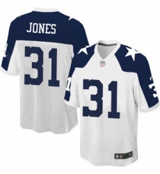 Men's Nike Dallas Cowboys #31 Byron Jones Game White Throwback Alternate NFL Jersey