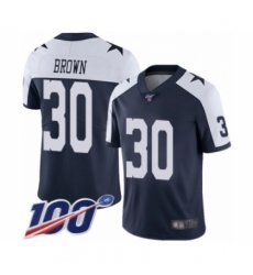 Men's Dallas Cowboys #30 Anthony Brown Navy Blue Throwback Alternate Vapor Untouchable Limited Player 100th Season Football Jersey