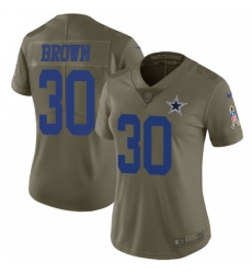 Women's Nike Dallas Cowboys #30 Anthony Brown Limited Olive 2017 Salute to Service NFL Jersey