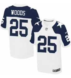 Men's Nike Dallas Cowboys #25 Xavier Woods Elite White Throwback Alternate NFL Jersey