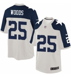 Men's Nike Dallas Cowboys #25 Xavier Woods Limited White Throwback Alternate NFL Jersey