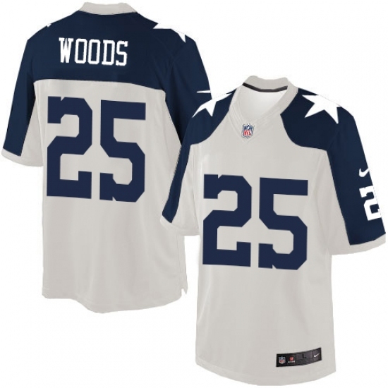 Men's Nike Dallas Cowboys #25 Xavier Woods Limited White Throwback Alternate NFL Jersey Men's Nike Dallas Cowboys #25 Xavier Woods Limited White Throwback Alternate NFL Jersey