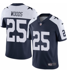 Men's Nike Dallas Cowboys #25 Xavier Woods Navy Blue Throwback Alternate Vapor Untouchable Limited Player NFL Jersey