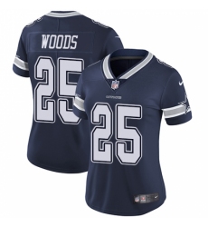 Women's Nike Dallas Cowboys #25 Xavier Woods Navy Blue Team Color Vapor Untouchable Limited Player NFL Jersey