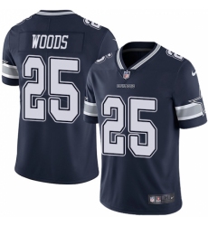 Youth Nike Dallas Cowboys #25 Xavier Woods Navy Blue Team Color Vapor Untouchable Limited Player NFL Jersey