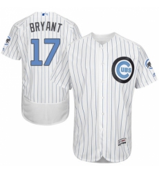 Men's Majestic Chicago Cubs #17 Kris Bryant Authentic White 2016 Father's Day Fashion Flex Base MLB Jersey