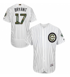Men's Majestic Chicago Cubs #17 Kris Bryant Authentic White 2016 Memorial Day Fashion Flex Base MLB Jersey