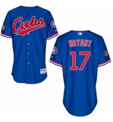 Men's Majestic Chicago Cubs #17 Kris Bryant Replica Blue 1994 Turn Back The Clock MLB Jersey