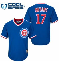 Men's Majestic Chicago Cubs #17 Kris Bryant Replica Royal Blue Cooperstown MLB Jersey
