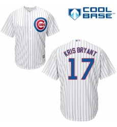 Men's Majestic Chicago Cubs #17 Kris Bryant Replica White Home Cool Base MLB Jersey