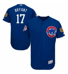 Men's Majestic Chicago Cubs #17 Kris Bryant Royal Blue 2017 Spring Training Authentic Collection Flex Base MLB Jersey