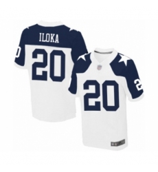 Men's Dallas Cowboys #20 George Iloka Elite White Throwback Alternate Football Jersey