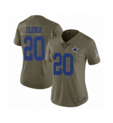 Women's Dallas Cowboys #20 George Iloka Limited Olive 2017 Salute to Service Football Jersey