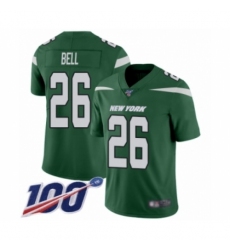 Men's New York Jets #26 Le Veon Bell Green Team Color Vapor Untouchable Limited Player 100th Season Football Jersey