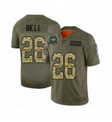 Men's New York Jets #26 Le'Veon Bell Limited Olive Camo 2019 Salute to Service Football Jersey