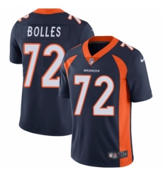 Men's Nike Denver Broncos #72 Garett Bolles Navy Blue Alternate Vapor Untouchable Limited Player NFL Jersey