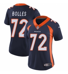 Women's Nike Denver Broncos #72 Garett Bolles Navy Blue Alternate Vapor Untouchable Limited Player NFL Jersey